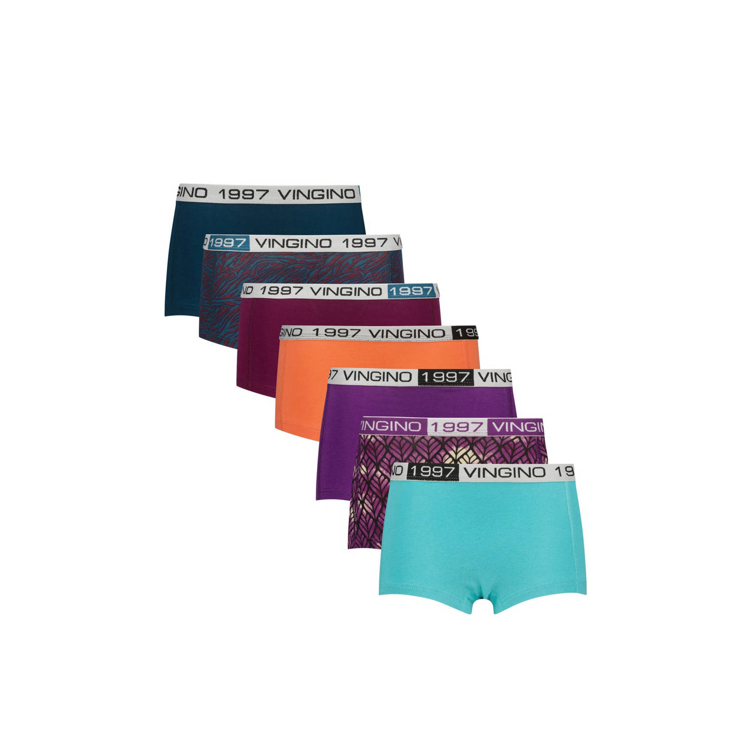 Vingino short set van 7 donkerblauw multicolor