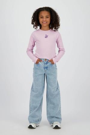 wide leg baggy jeans light blue denim