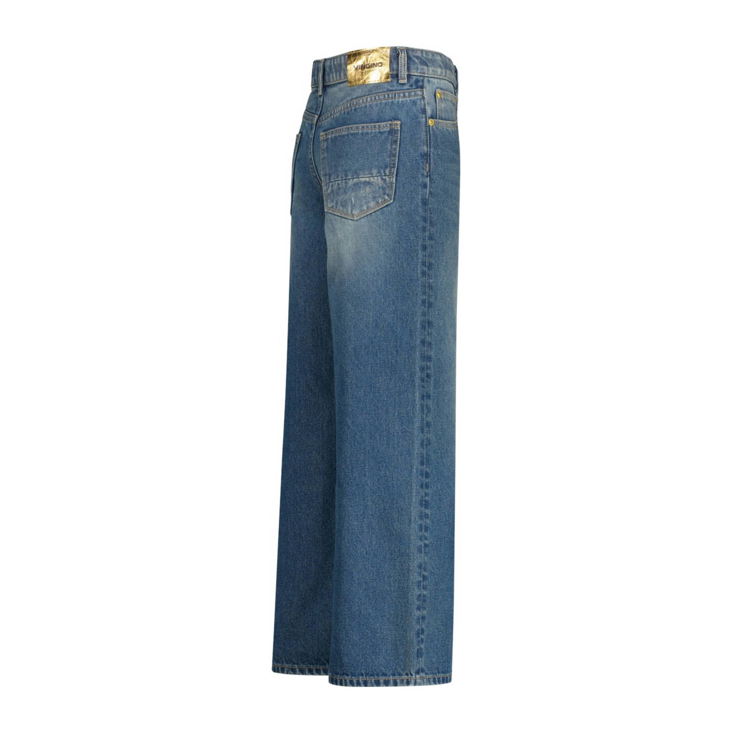 Vingino wide leg baggy jeans medium blue denim
