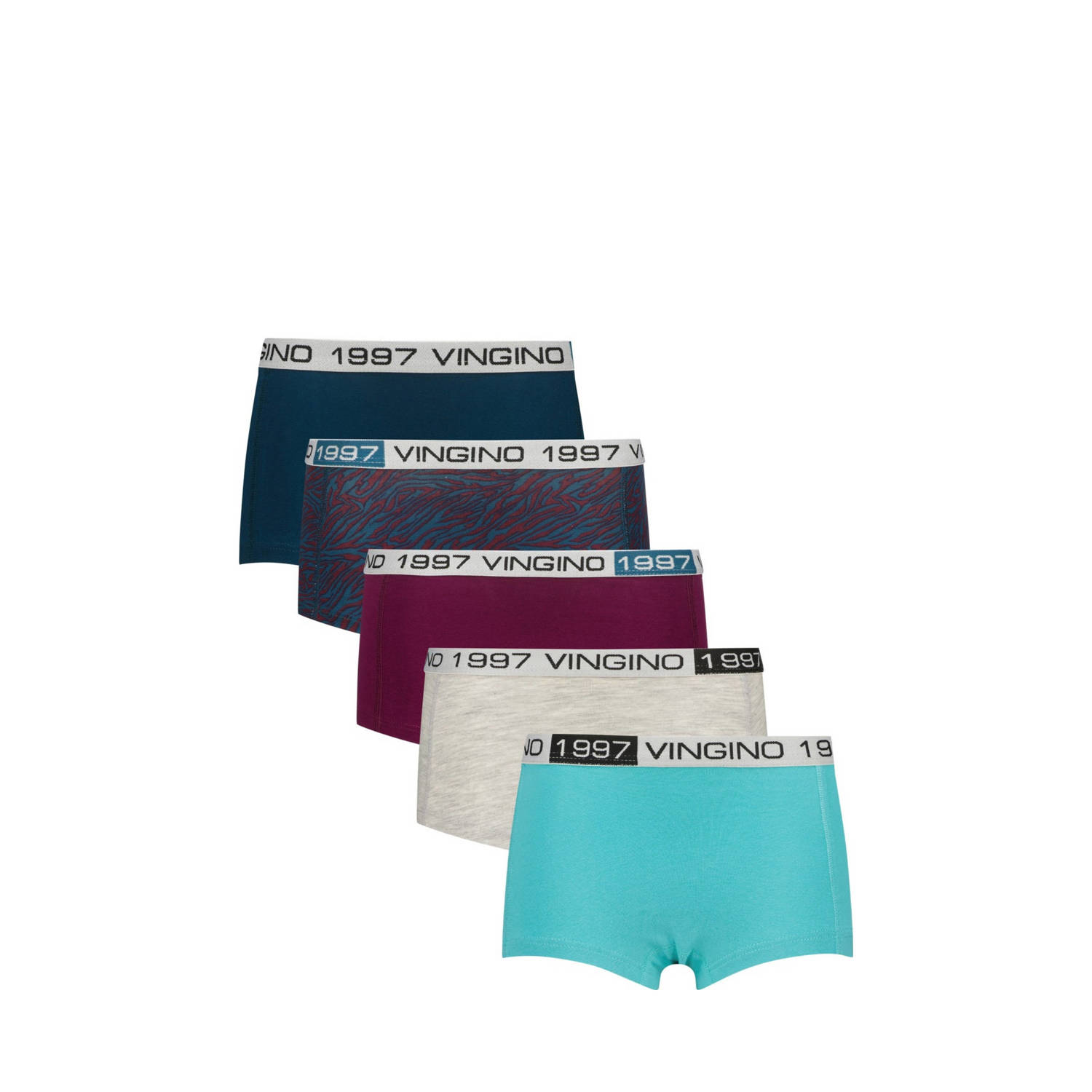 Vingino short set van 5 donkerblauw multicolor