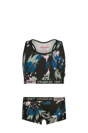   bh top + short zwart/blauw