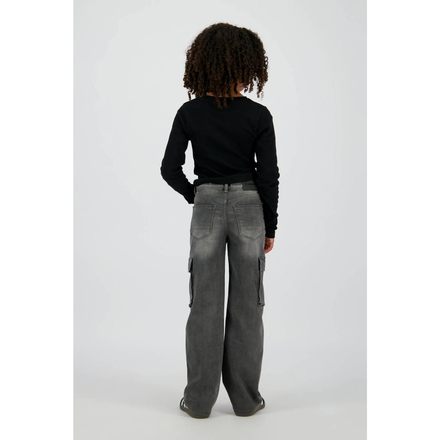Vingino wide leg jeans black denim