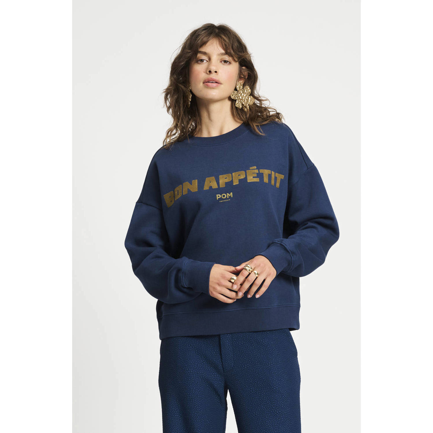 POM Amsterdam sweater donkerblauw