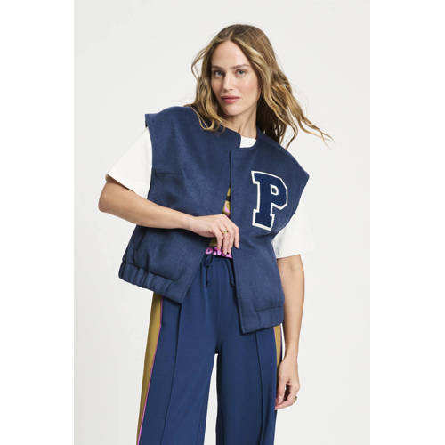 POM Amsterdam wollen gilet donkerblauw afbeelding