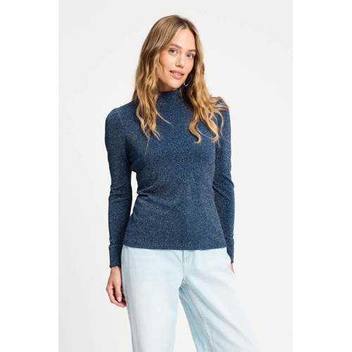 POM Amsterdam top donkerblauw met glitter afbeelding