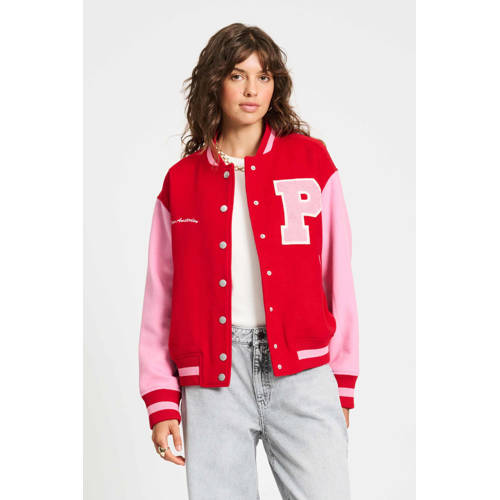 POM Amsterdam wollen baseball jacket rood afbeelding