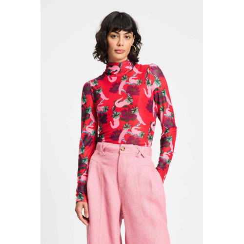 POM Amsterdam top met col rood afbeelding