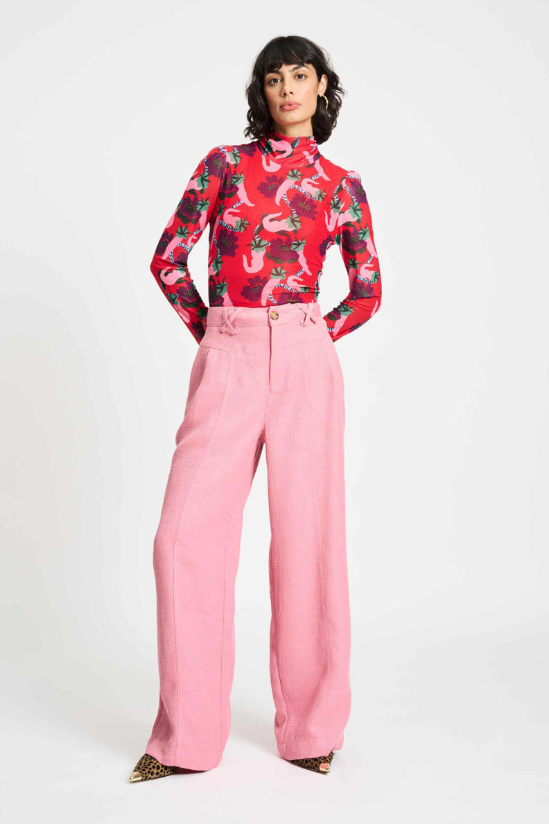 CECIL Gedessineerde Blouse - Eggplant Red / Rood | - Cotton Blues