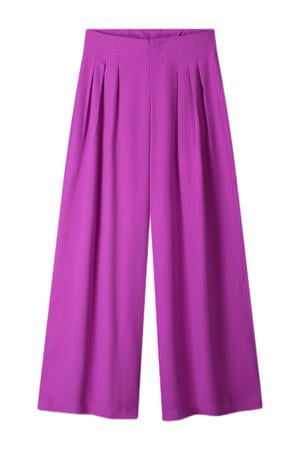 wide leg regular waist casual broek roze