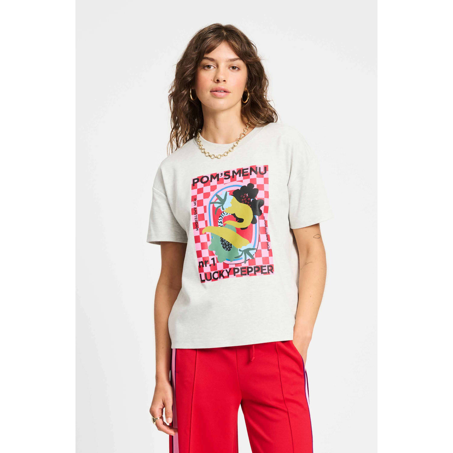 POM Amsterdam T-shirt grijs