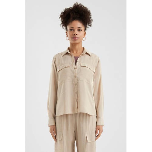 QS blouse beige afbeelding