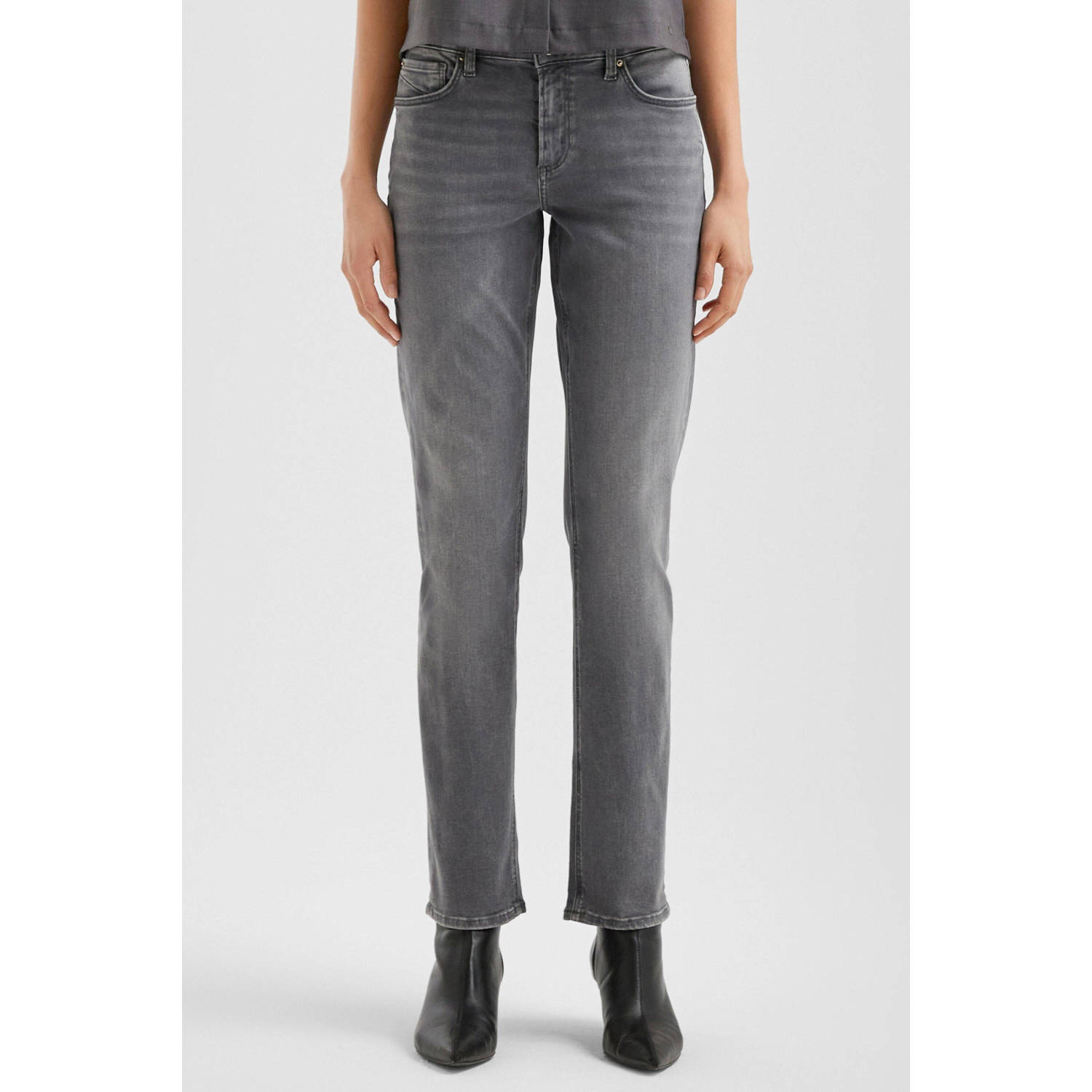 Q S by s.Oliver slim fit jeans lichtgrijs