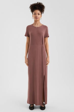 jersey maxi jurk oudroze