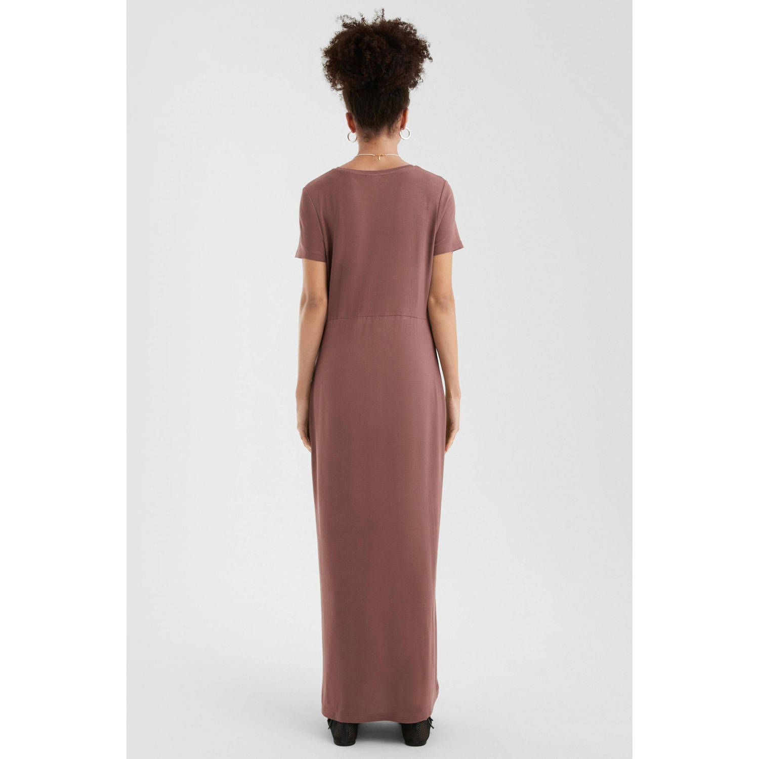 Q S by s.Oliver jersey maxi jurk oudroze