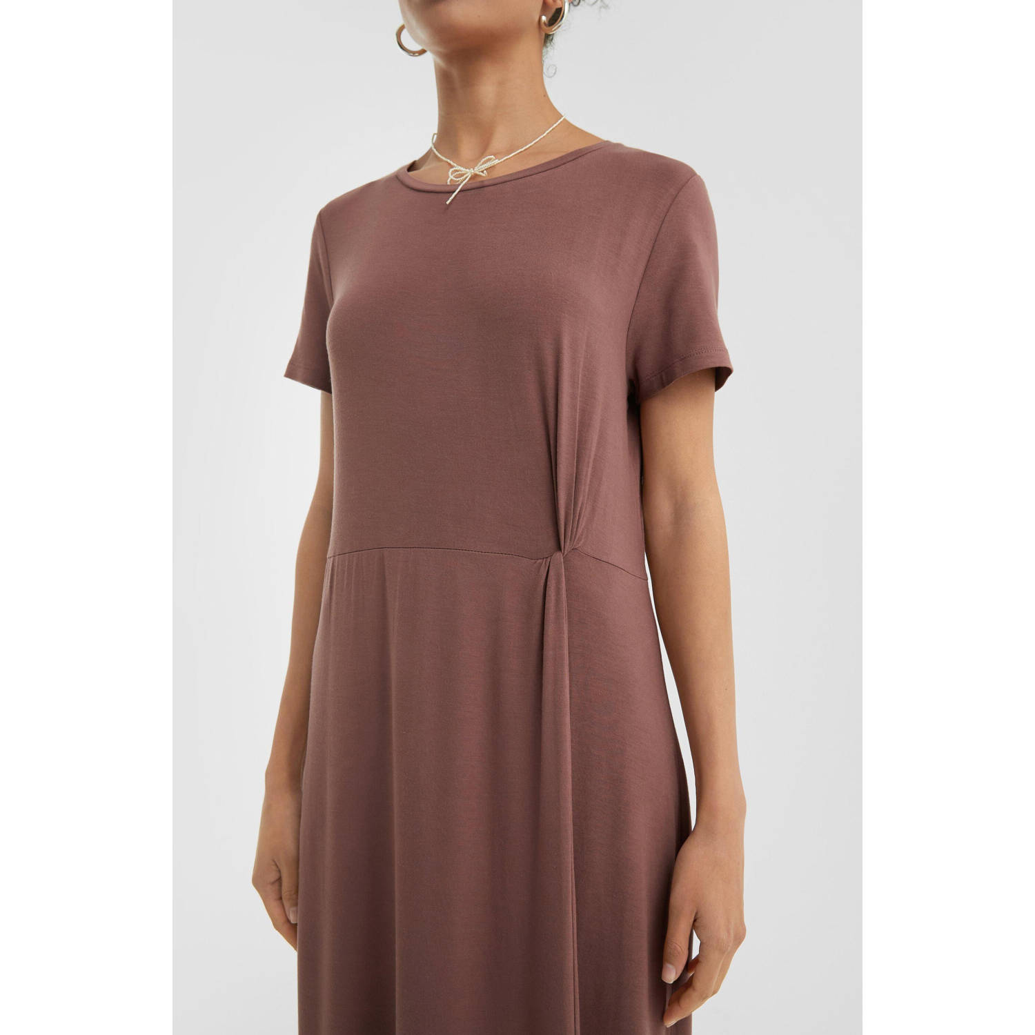 Q S by s.Oliver jersey maxi jurk oudroze