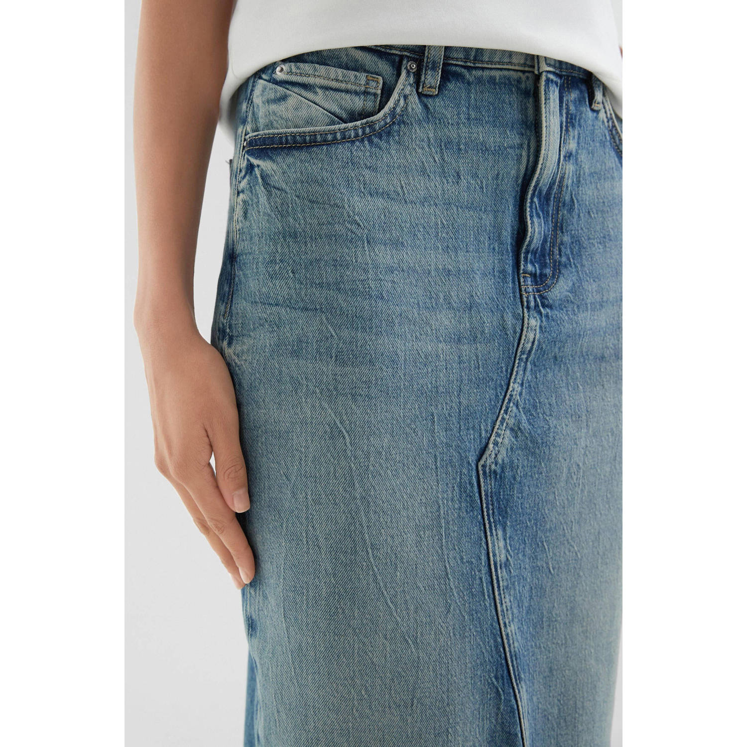 Q S by s.Oliver denim spijkerrok medium blue denim