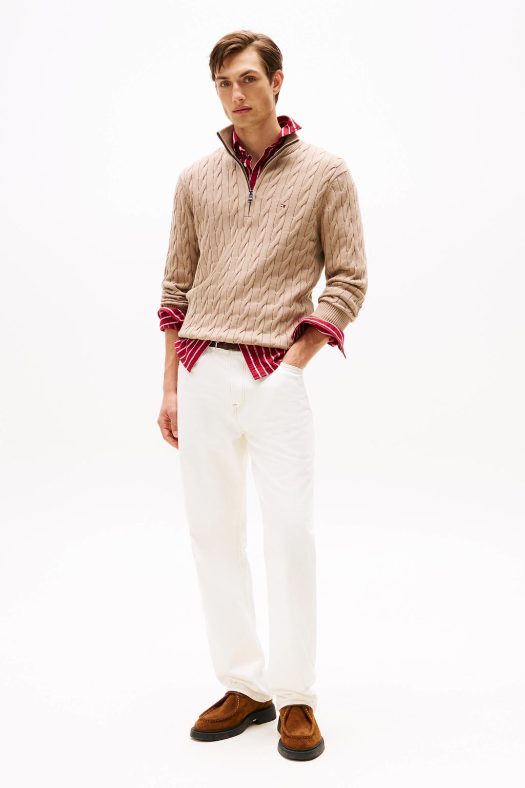 Tommy Hilfiger met kabels beige