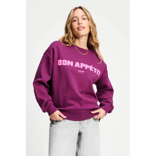 POM Amsterdam sweater donkerpaars afbeelding