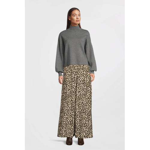 MSCH Copenhagen wide leg regular waist casual broek beige afbeelding
