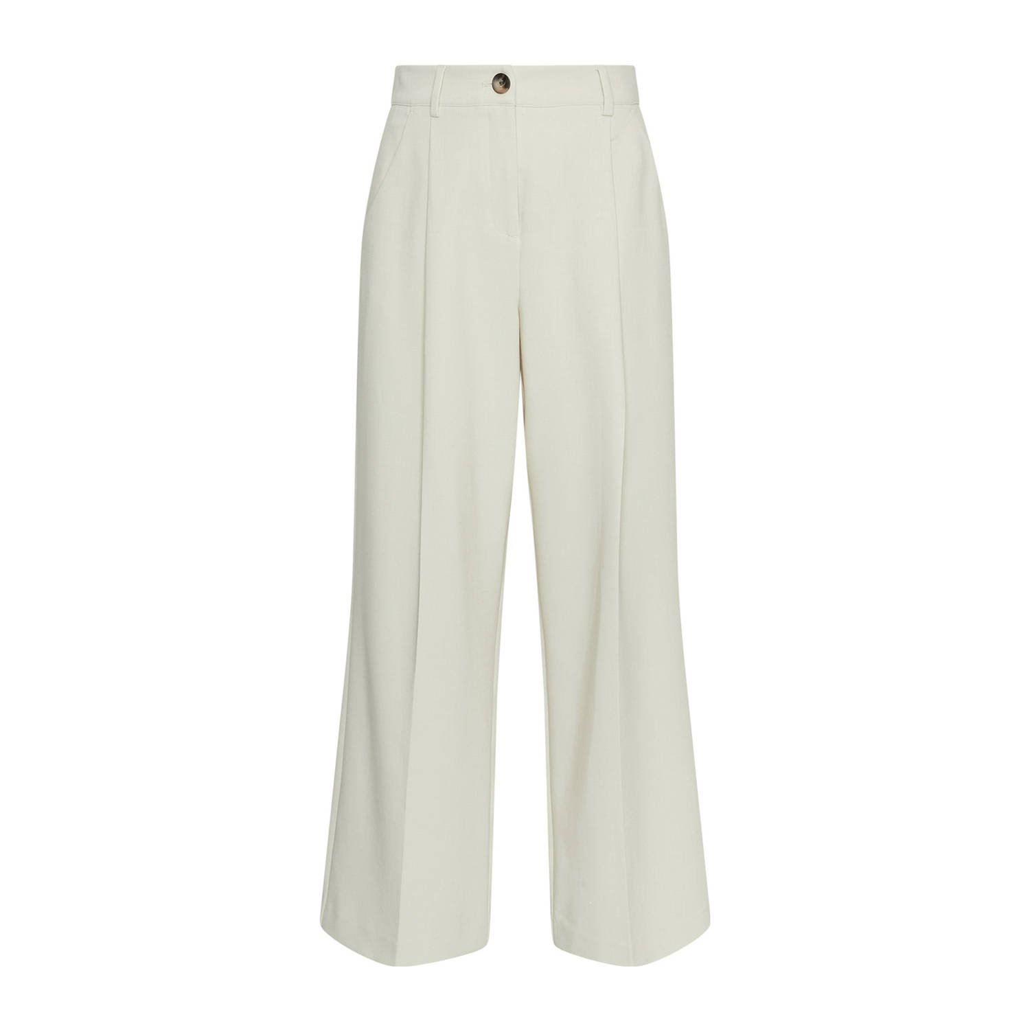MSCH Copenhagen wide leg regular waist pantalon ecru