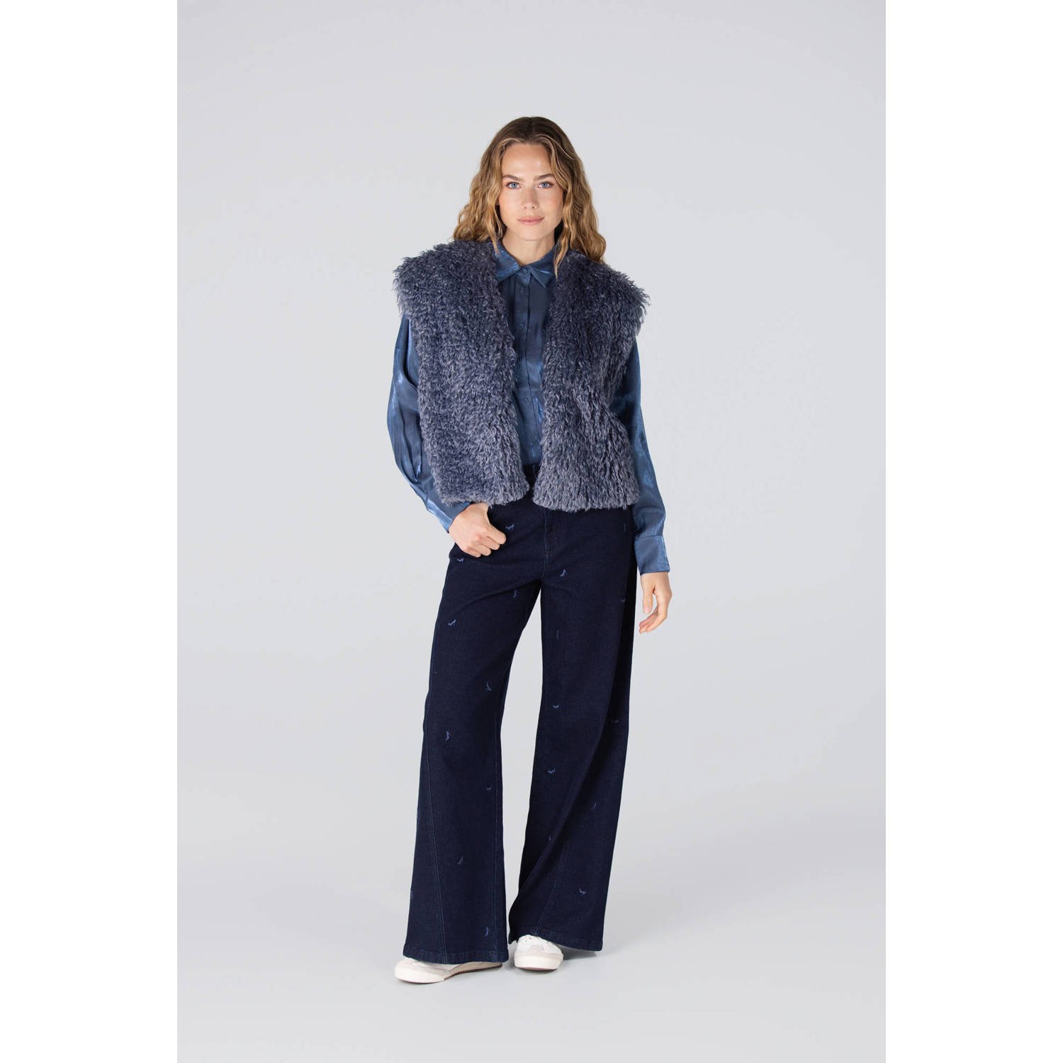 JANSEN Amsterdam gilet blauw