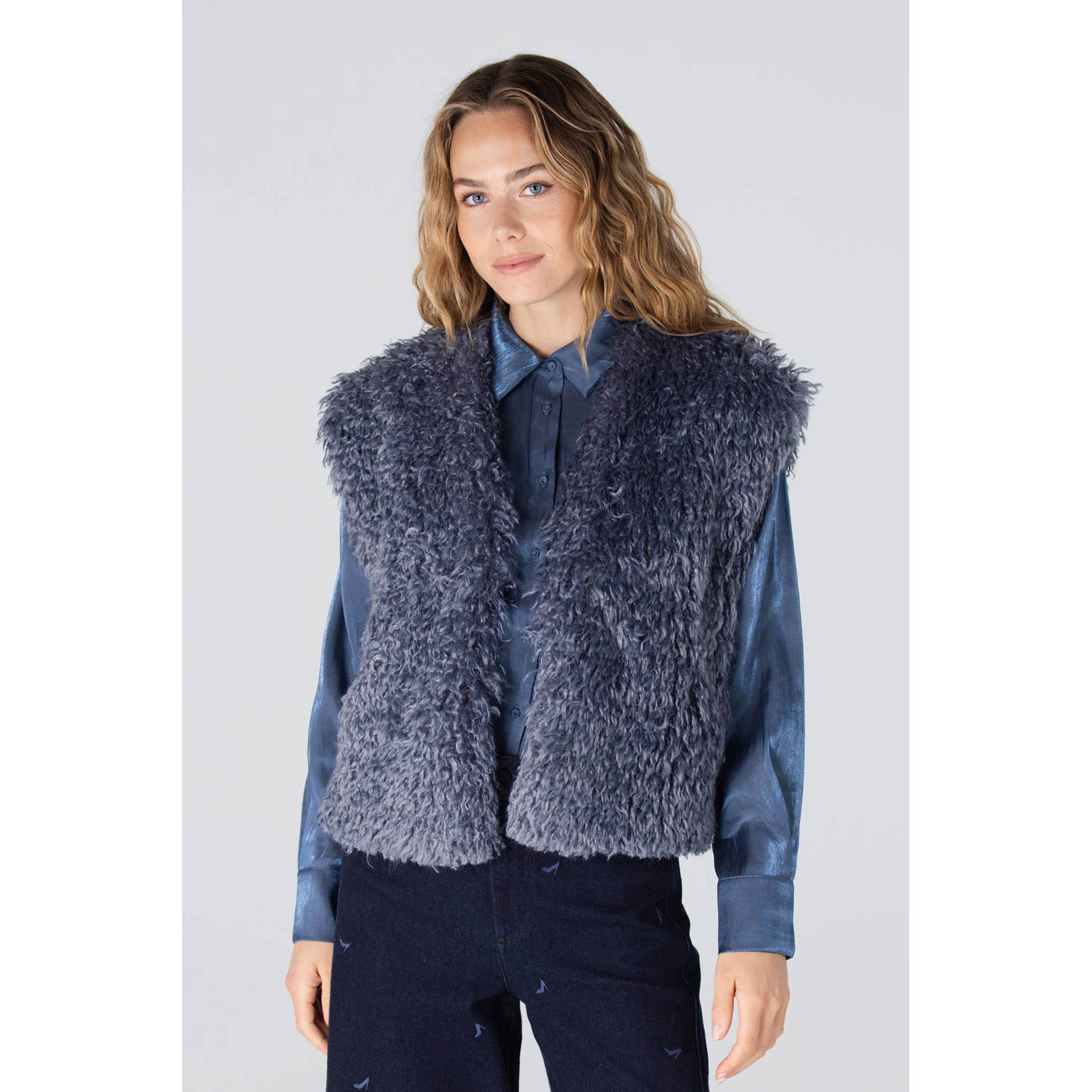 JANSEN Amsterdam gilet blauw