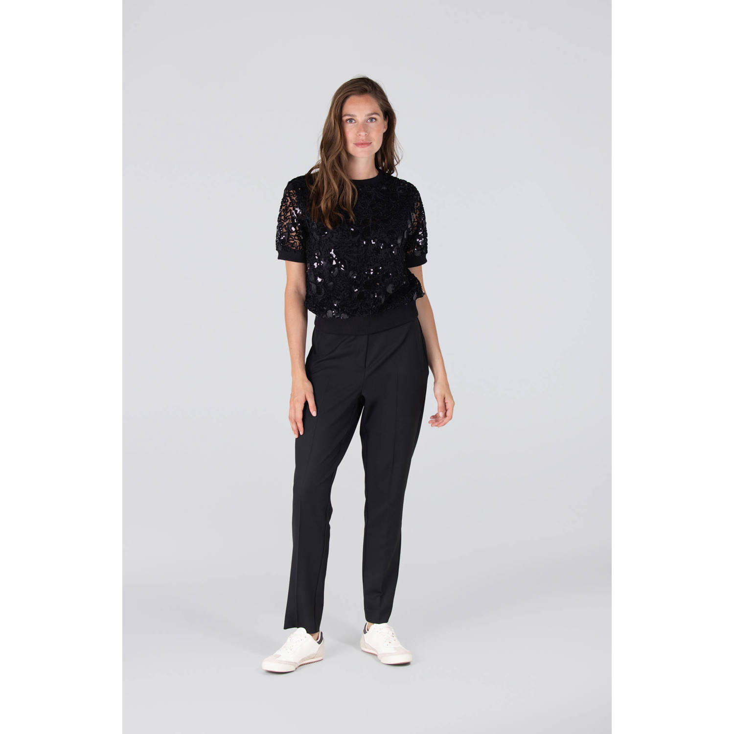 JANSEN Amsterdam top zwart met pailletten