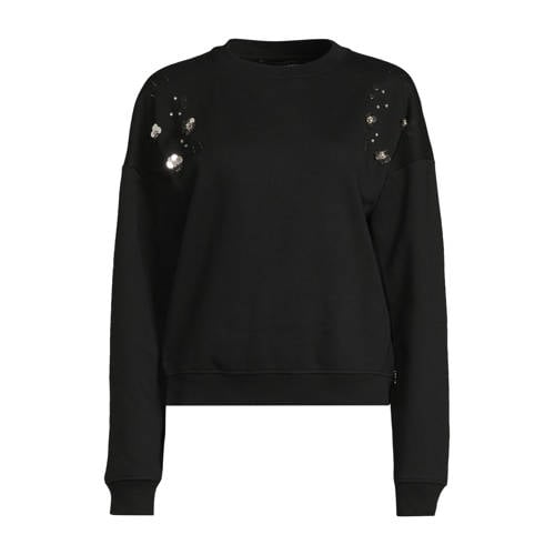 JANSEN Amsterdam sweater zwart met pailletten afbeelding