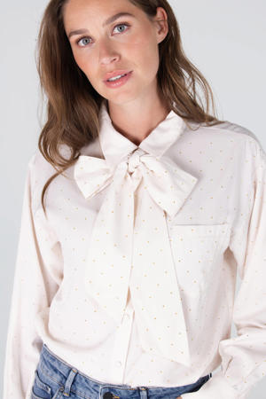 blouse met stippen ecru