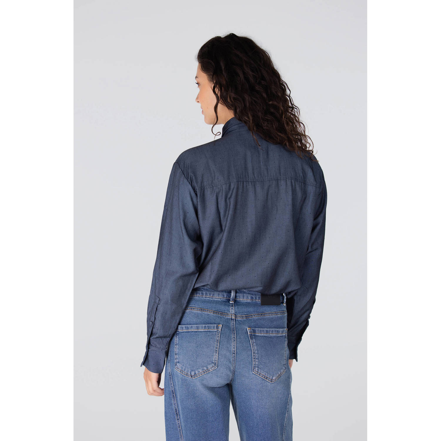 JANSEN Amsterdam blouse donkerblauw