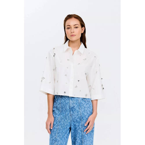 CKS blouse wit met pailletten afbeelding