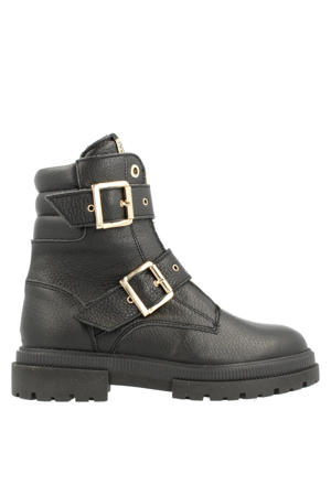 leren enkelboots zwart