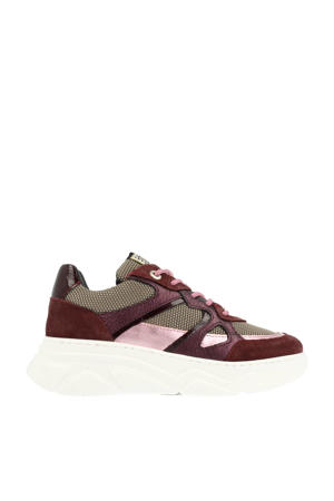 chunky suède sneakers bordeaux
