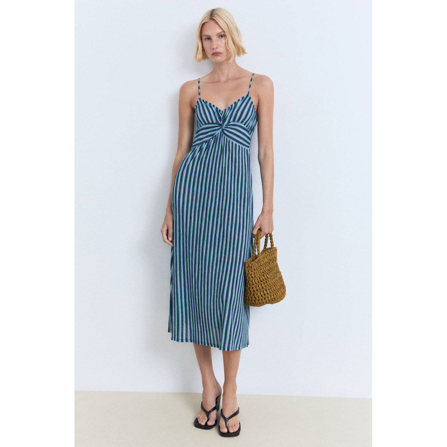 Mango zomerjurk blauw