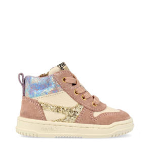 leren sneakers roze/ecru