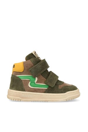 suède sneakers bruin/groen