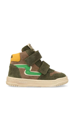 suède sneakers bruin/groen
