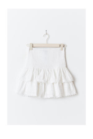 korte rok broderie wit