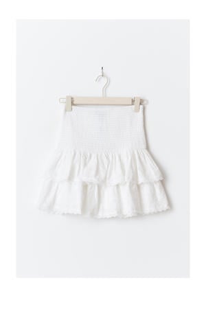 korte rok broderie wit