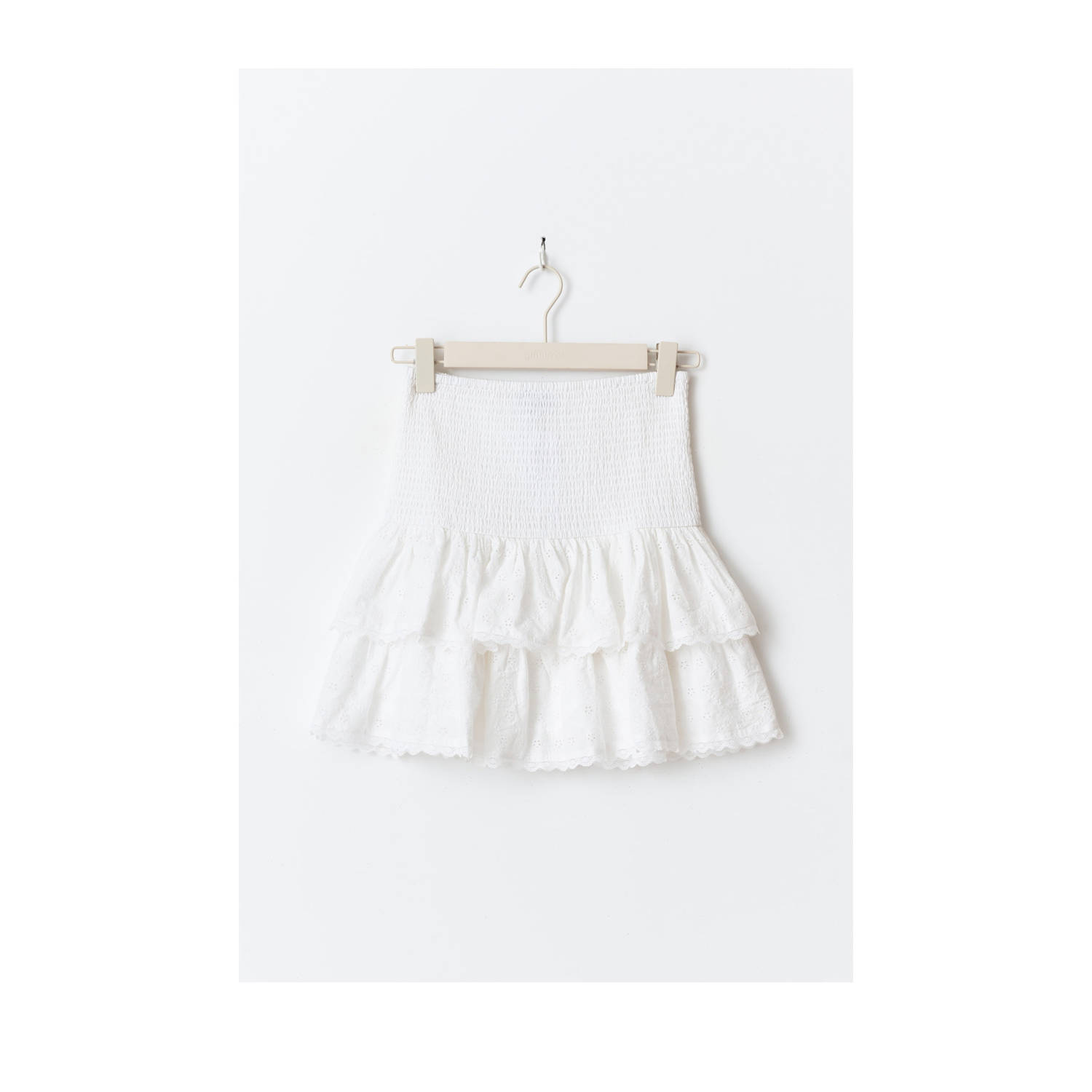 Gina Tricot korte rok broderie wit