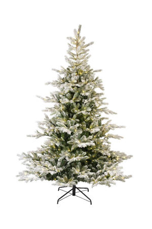 verlichte besneeuwde kerstboom Grandis