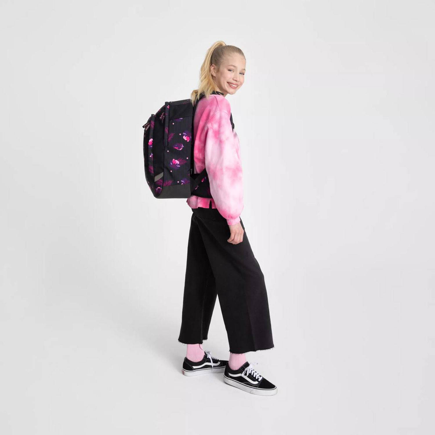 Satch rugzak Air School zwart roze