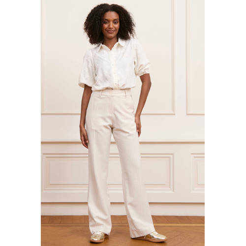 Lofty Manner straight high waist broek ecru afbeelding