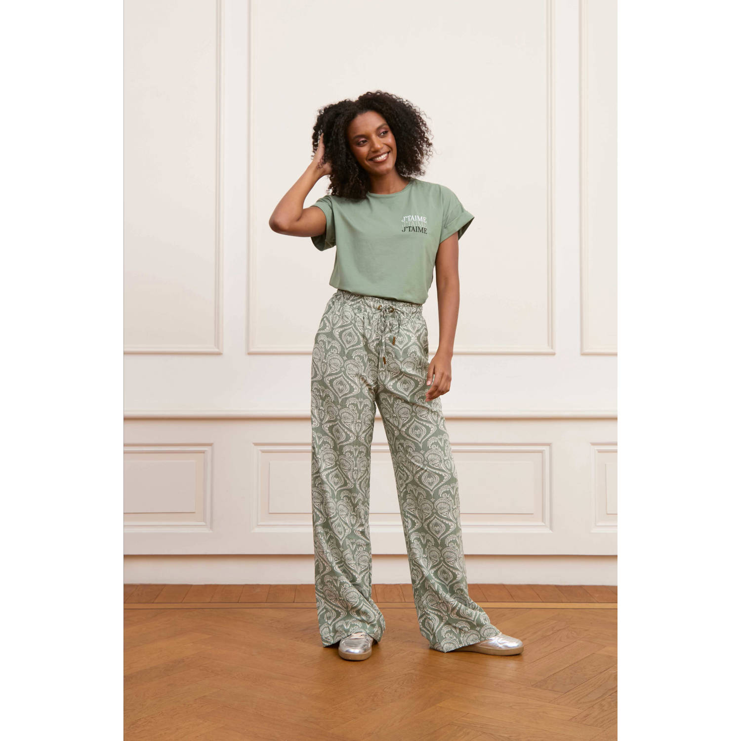Lofty Manner straight high waist broek groen