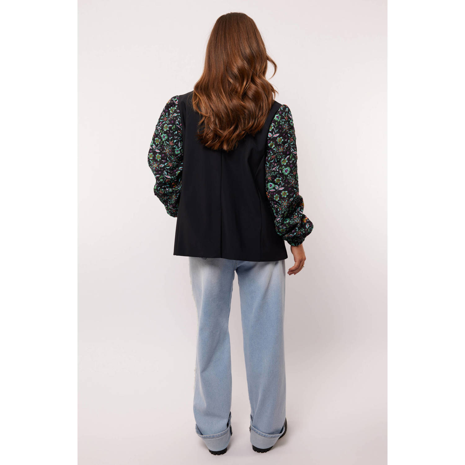 FLURESK high waist straight leg jeans light blue denim