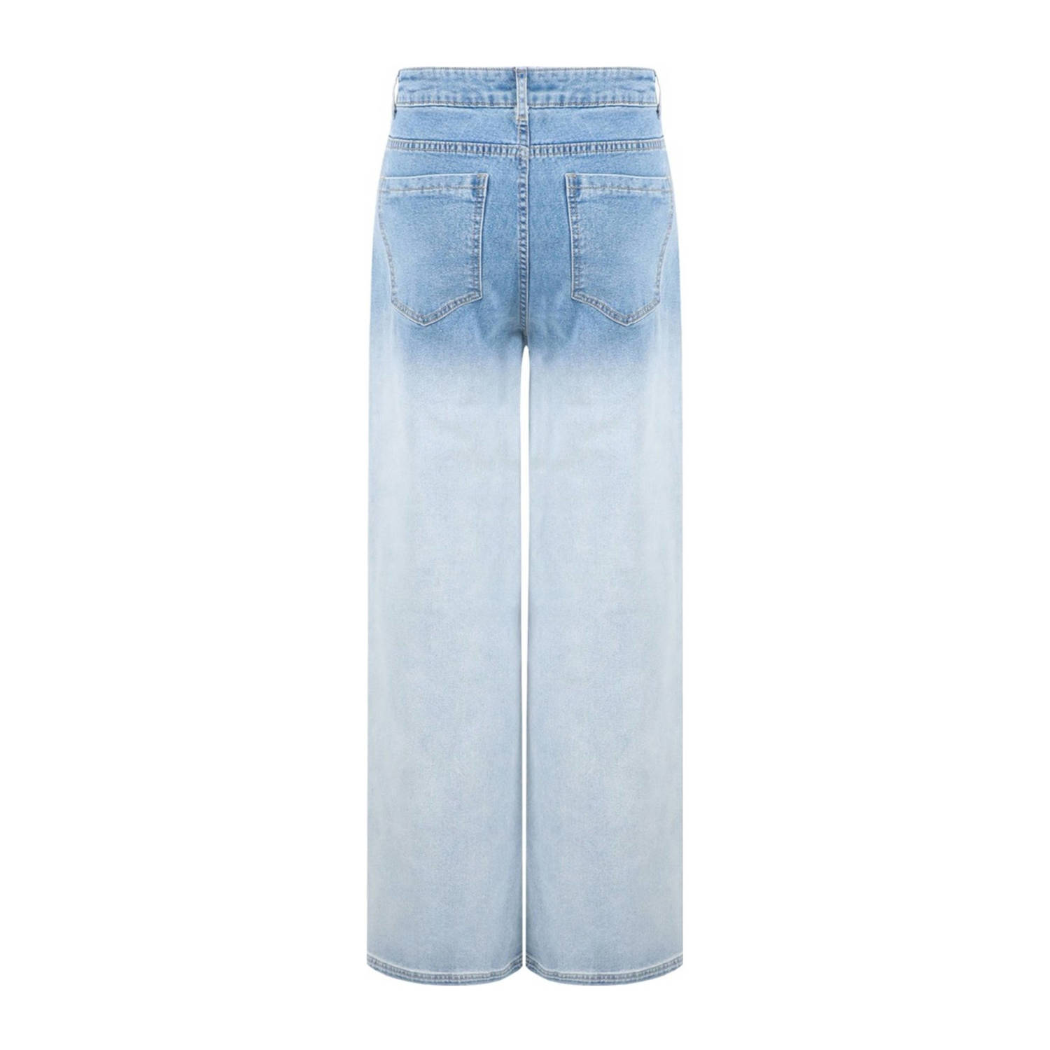 FLURESK high waist wide leg jeans light blue denim