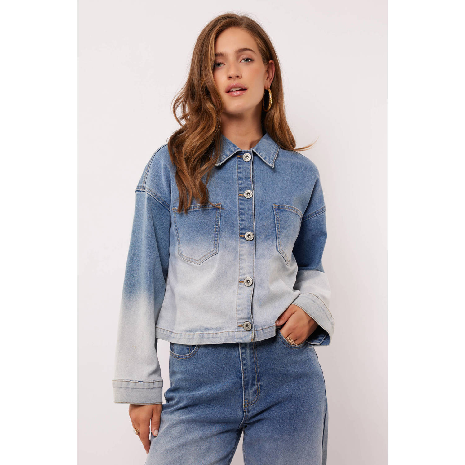 FLURESK denim spijkerjas light blue denim