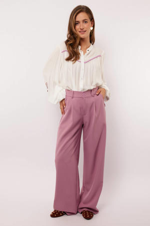 straight high waist pantalon lila