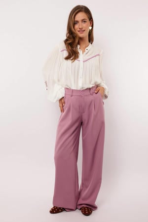 straight high waist pantalon lila