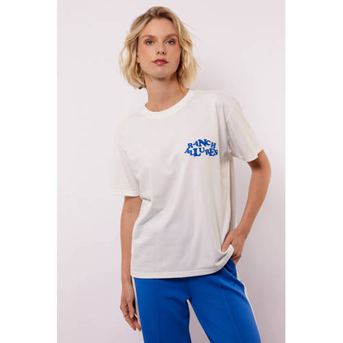 FLURESK T-shirt met backprint wit afbeelding